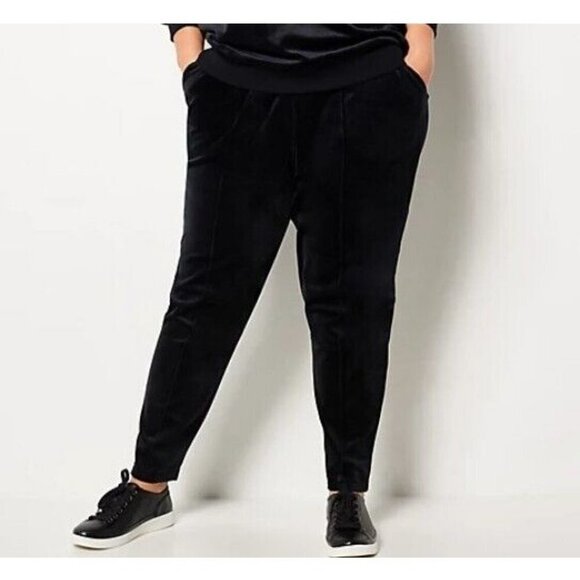 J Jason Wu Tacered Knit Velour Jogger Black X-Large - Picture 1 of 1